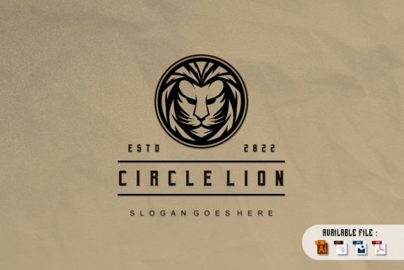 Download Lion Head Vector with Circle Vintage - Lion head vector Collection