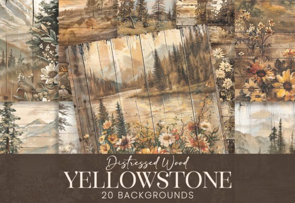 Download Yellowstone Landscape Rustic Wood Boards - Landscape Collection