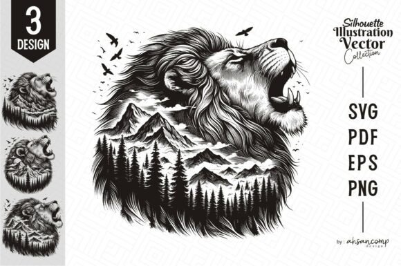 Download Lion Silhouette Landscape Vector - Landscape Collection