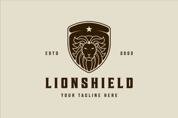 Download Lion Head of Shield Vector Logo Vintage - Premium Bundle