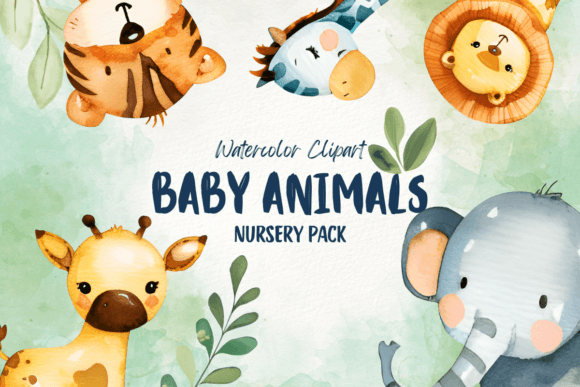 Download Baby Animals Watercolor Nursery Clipart - Watercolor nursery Collection