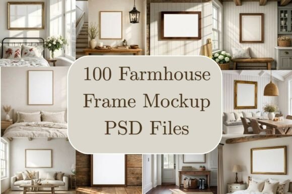 Download 100 Farmhouse Wood Frame Mockup Bundle - Wood frame mockup Collection