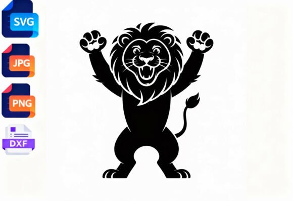 Download Roaring Lion Silhouette SVG DXF PNG JPG - Roaring lion Collection