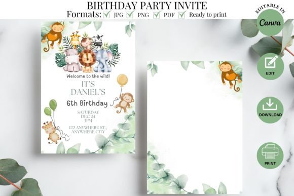 Download Wild Safari Birthday Party Invitation - Party invitation Collection