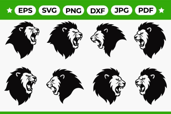 Download Roaring Lion Head Silhouette Bundle - Roaring lion Collection