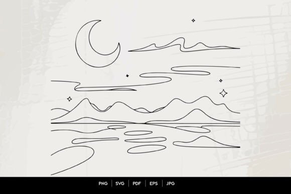 Download Minimalist Celestial Mountain Landscape - Landscape Collection