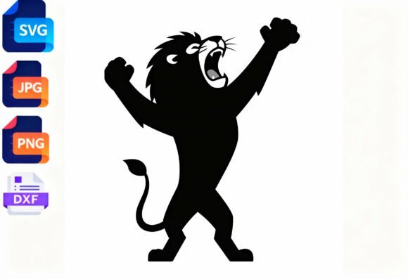 Download Roaring Lion Silhouette SVG PNG DXF JPG - Roaring lion Collection