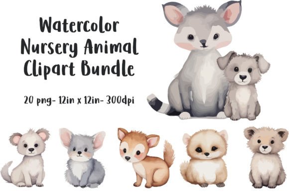 Download Watercolor Nursery Animal Clipart - Premium Resources