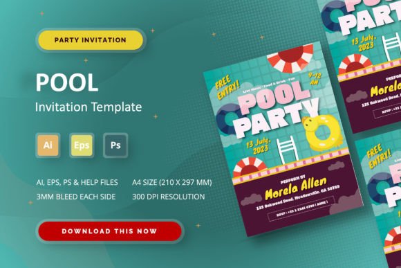 Download Pool - Party Invitation - Party invitation Collection