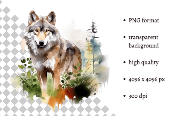 Download Watercolor Wolf PNG Illustration - Wolf png Collection