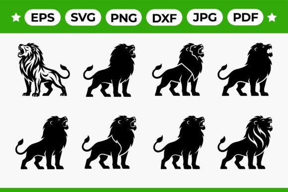 Download Roaring Lion Silhouette Bundle - Roaring lion Collection